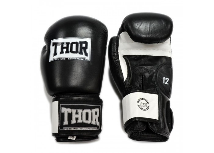 Боксерские перчатки THOR SPARRING(Leather)BLK/WH