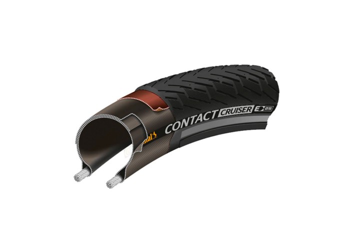 Покрышка Continental CONTACT Cruiser Reflex, 26"x2.00, 51-559, Wire, коричневый